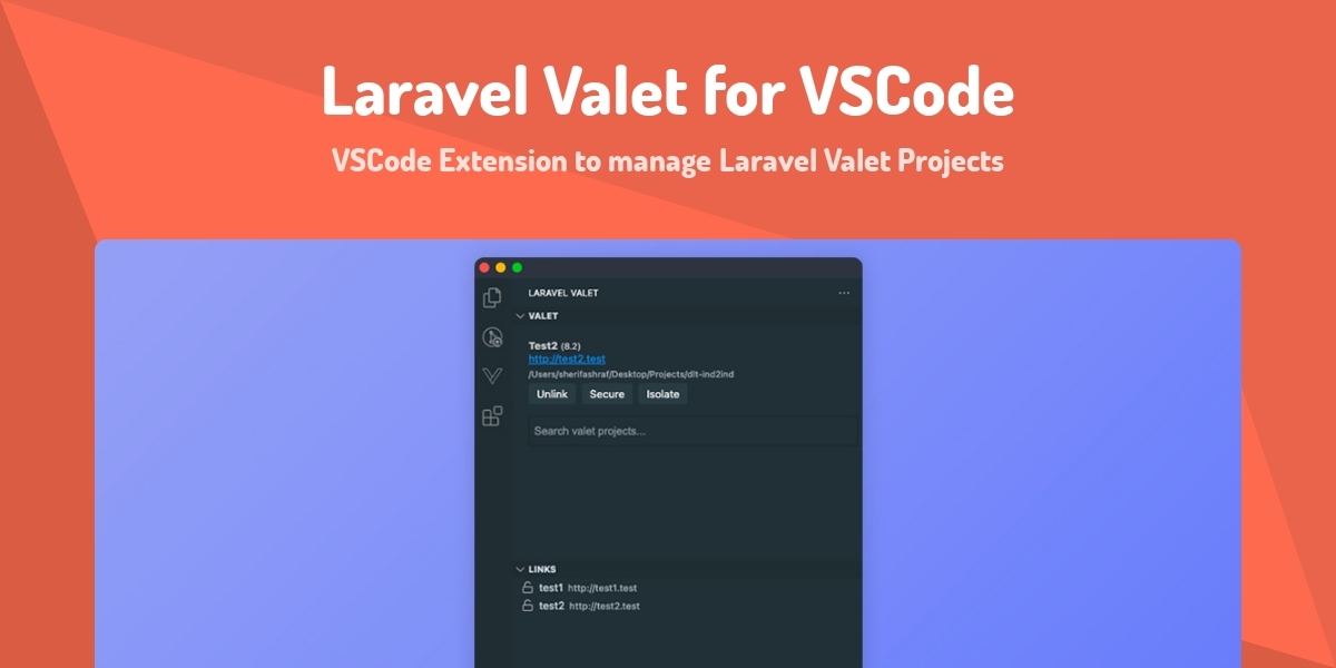 Laravel Valet For VSCode VSCode Extension To Manage Laravel Valet Laravel valet for vscode vscode extension to manage laravel valet